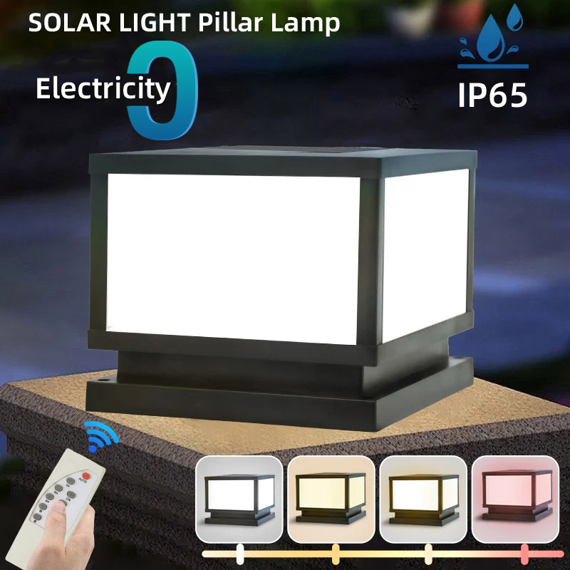 Outdoor Power Tower - LED-Solarleuchten für den Außenbereich, wasserdichte Solar-Säulenleuchte
