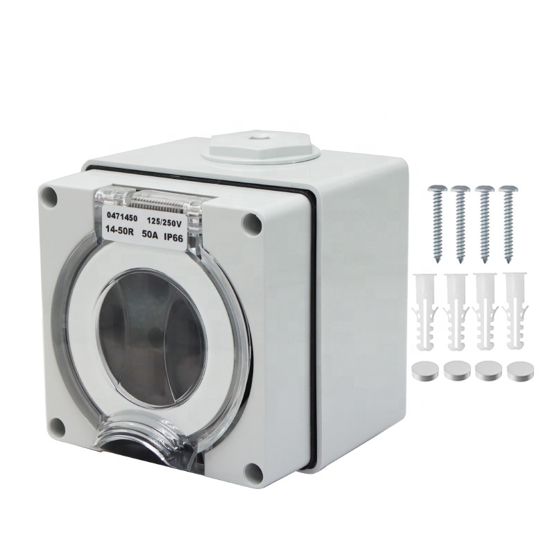 Outdoor Power Receptacle Box - 50 Ampere Generator RV Power Inlet