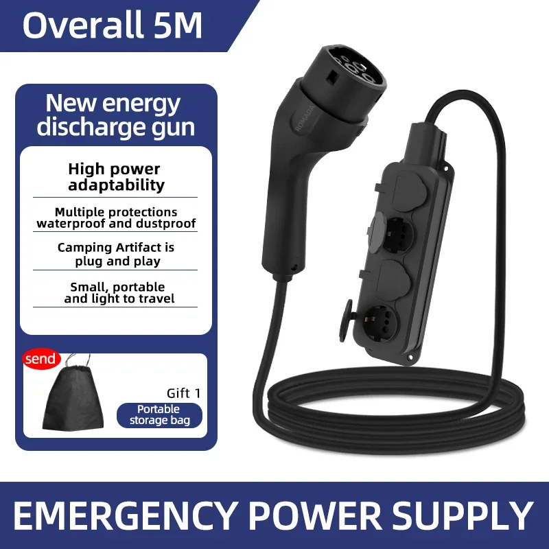 Outdoor Power Tower - Tragbares 16A 4KW Elektroauto-EV-Ladegerät V2L-Kabel, seitlicher