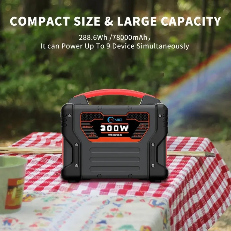 Quality Outdoor Power - Hochwertige 300W Tragbare Powerstation 299,7Wh Solargenerator