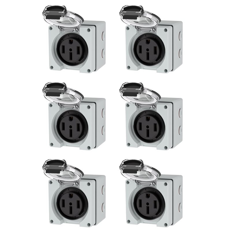 Outdoor Power Receptacle Box - ABLK 6X 50Amp Stromanschlussbox, 125/250Volt NEMA