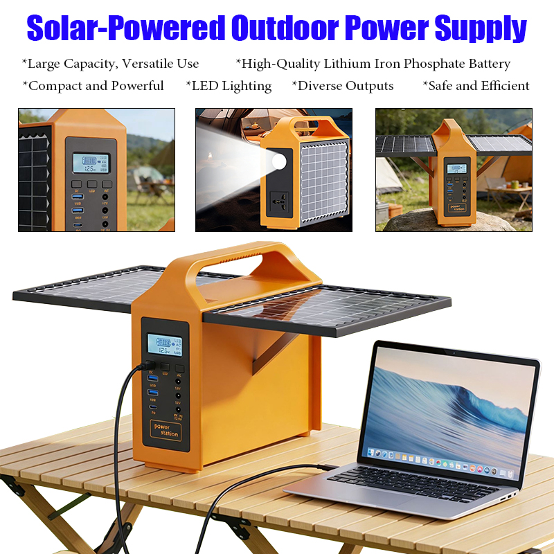 Outdoor Power Tower - 150W Tragbare Solarstromstation mit LED-Licht &