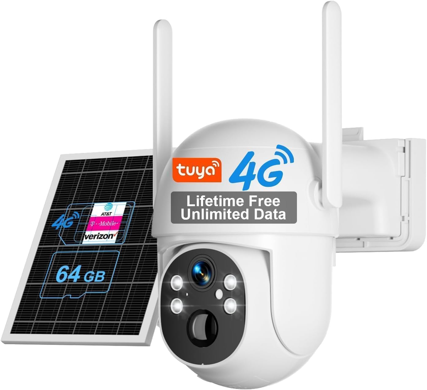 Outdoor Power Unlimited - Solarbetriebene 4G LTE Mobilfunk-Sicherheitskamera, lebenslang kostenlose