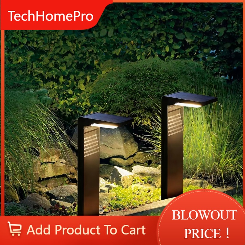Outdoor Power Brush - TechHPSolarbetriebene, wasserdichte LED-Gartenleuchten, Rasenlampe für den