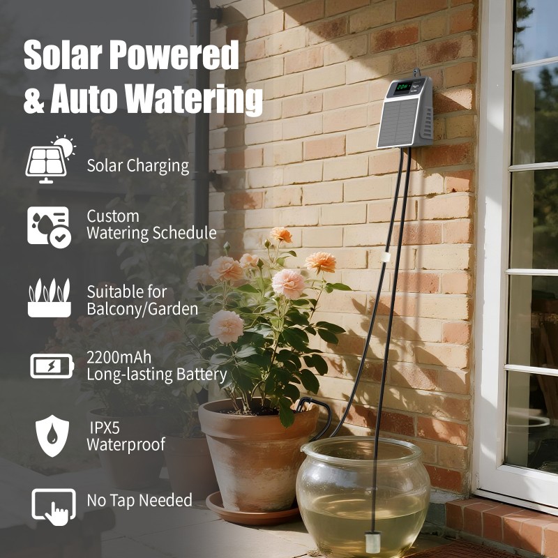 Outdoor Power And Plant - A03F-Solar Powered Automatische Tropf Bewässerung Kit