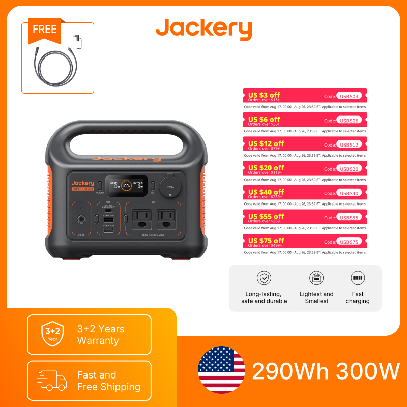 Outdoor Power Tower - Jackery Tragbare Powerstation Explorer 300 Neu