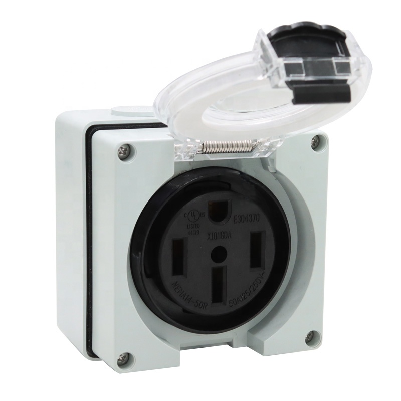 Outdoor Power Receptacle Box - 50 Ampere Generator RV Power Inlet