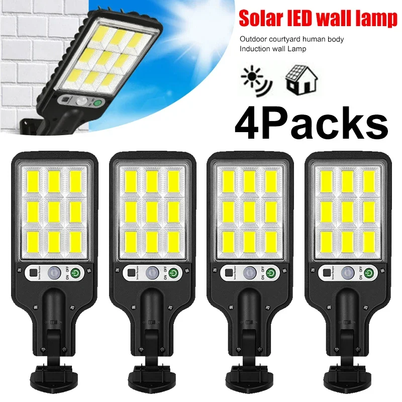 Outdoor Power Lights - Leistungsstarke LED-Solar-Außenwandleuchte Wiederaufladbare Induktions-Solargartenleuchte für Terrasse,
