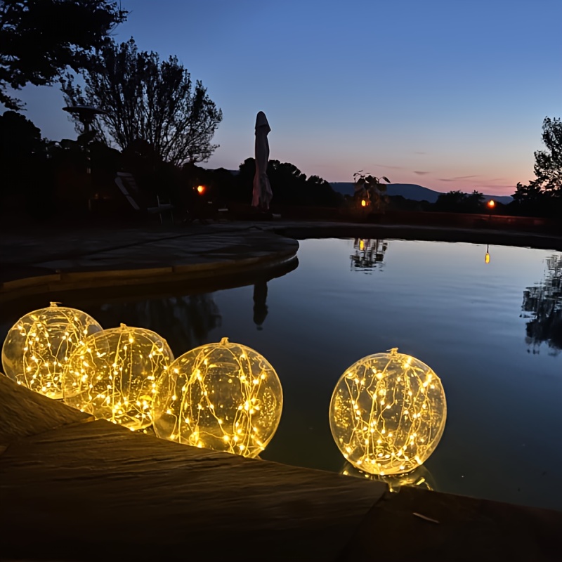 Outdoor Power Lights - Solarbetriebene Lichterkette, IP65, wasserdicht, aufblasbar, LED-Pool-Licht,