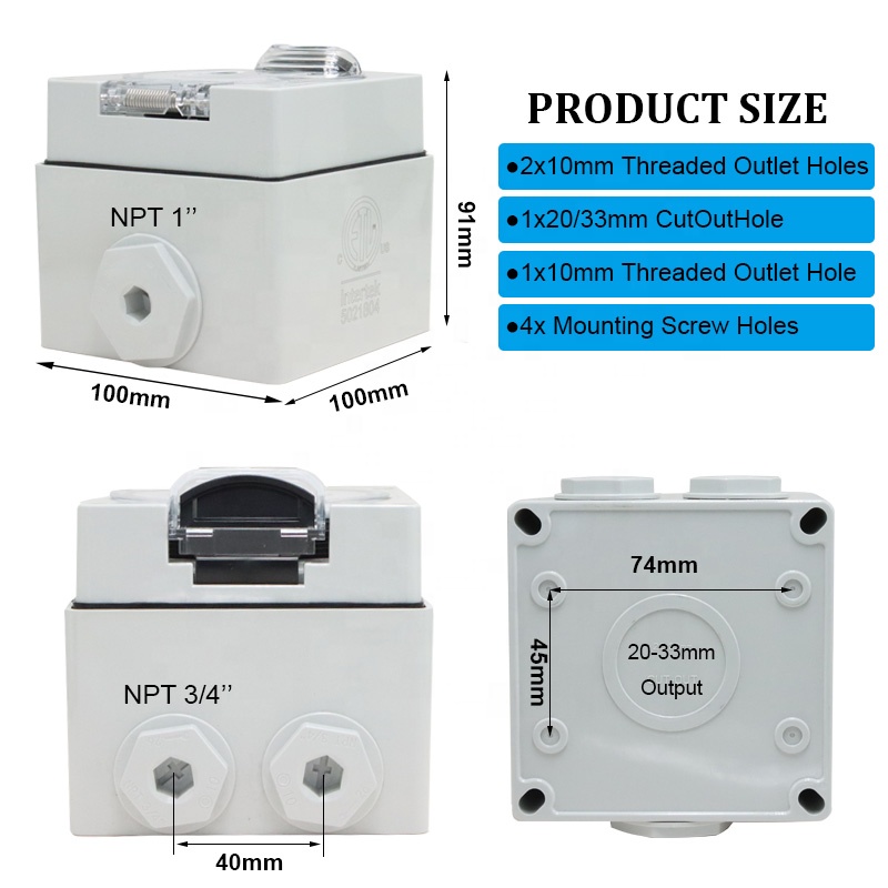 30-A-Steckdosenbox NEMA 14-30R – Outdoor Power Receptacle Box Bewertung und Preis